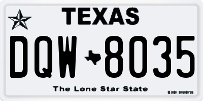 TX license plate DQW8035