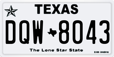 TX license plate DQW8043
