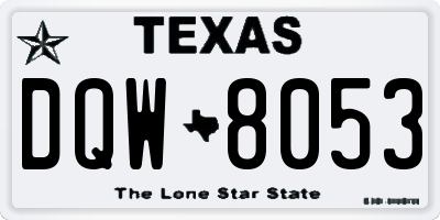 TX license plate DQW8053