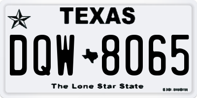 TX license plate DQW8065