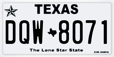 TX license plate DQW8071