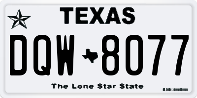 TX license plate DQW8077