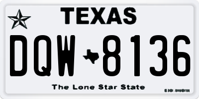 TX license plate DQW8136