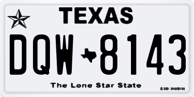 TX license plate DQW8143