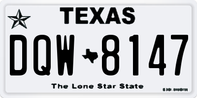 TX license plate DQW8147