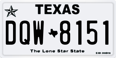 TX license plate DQW8151