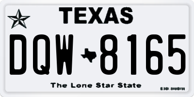 TX license plate DQW8165