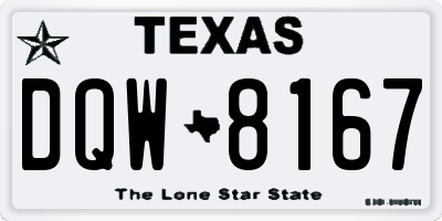 TX license plate DQW8167