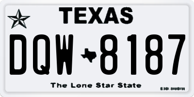 TX license plate DQW8187
