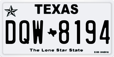 TX license plate DQW8194