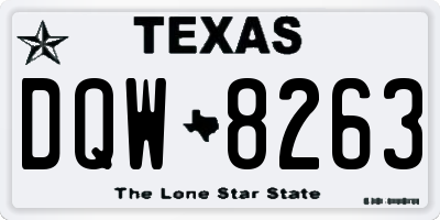 TX license plate DQW8263
