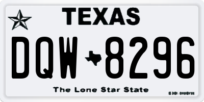 TX license plate DQW8296