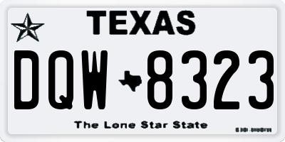 TX license plate DQW8323