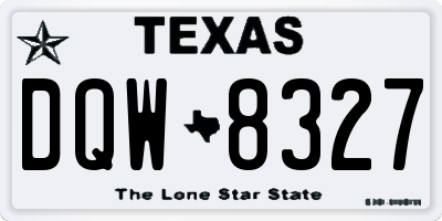TX license plate DQW8327