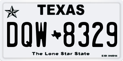 TX license plate DQW8329
