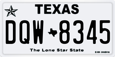 TX license plate DQW8345