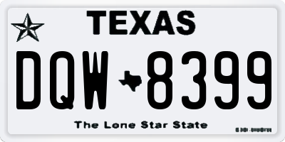 TX license plate DQW8399