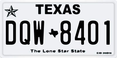 TX license plate DQW8401