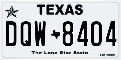 TX license plate DQW8404