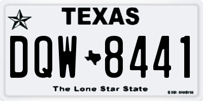 TX license plate DQW8441