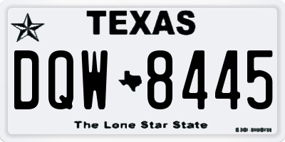 TX license plate DQW8445