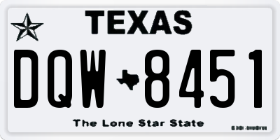 TX license plate DQW8451