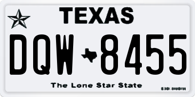TX license plate DQW8455