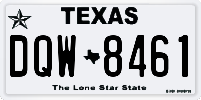 TX license plate DQW8461
