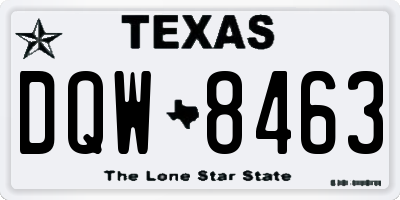 TX license plate DQW8463