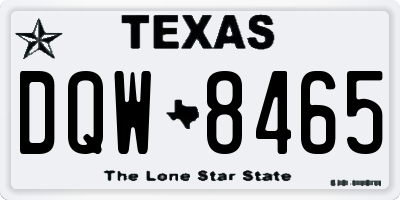 TX license plate DQW8465