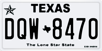 TX license plate DQW8470