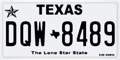 TX license plate DQW8489