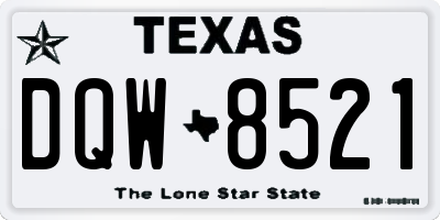 TX license plate DQW8521