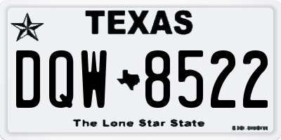 TX license plate DQW8522
