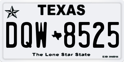 TX license plate DQW8525