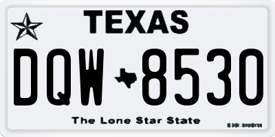 TX license plate DQW8530