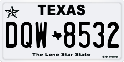 TX license plate DQW8532