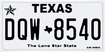 TX license plate DQW8540