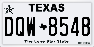 TX license plate DQW8548