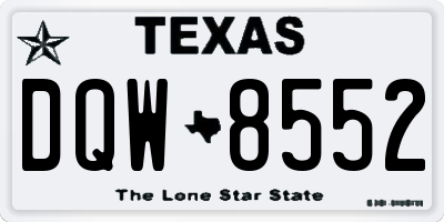 TX license plate DQW8552