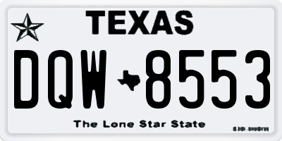 TX license plate DQW8553