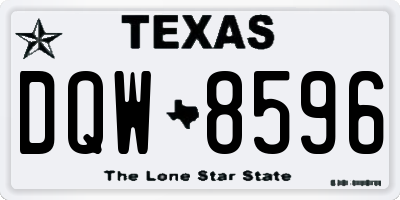 TX license plate DQW8596