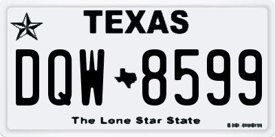 TX license plate DQW8599
