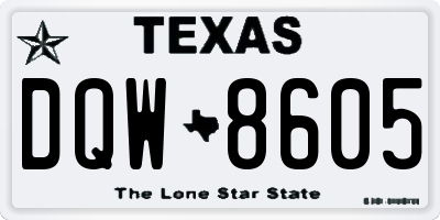 TX license plate DQW8605