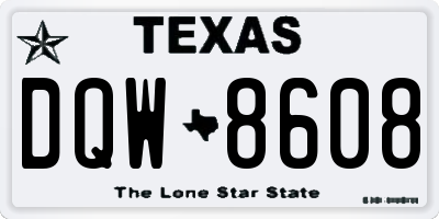 TX license plate DQW8608
