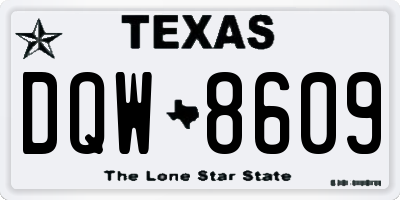 TX license plate DQW8609