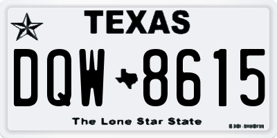 TX license plate DQW8615