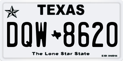 TX license plate DQW8620