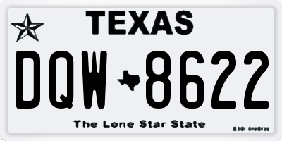 TX license plate DQW8622