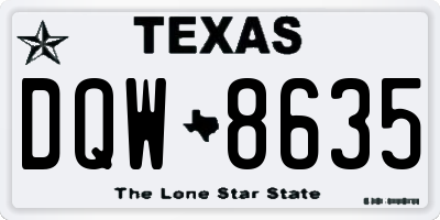 TX license plate DQW8635